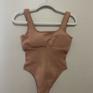 Ribbed Tan Bodysuit